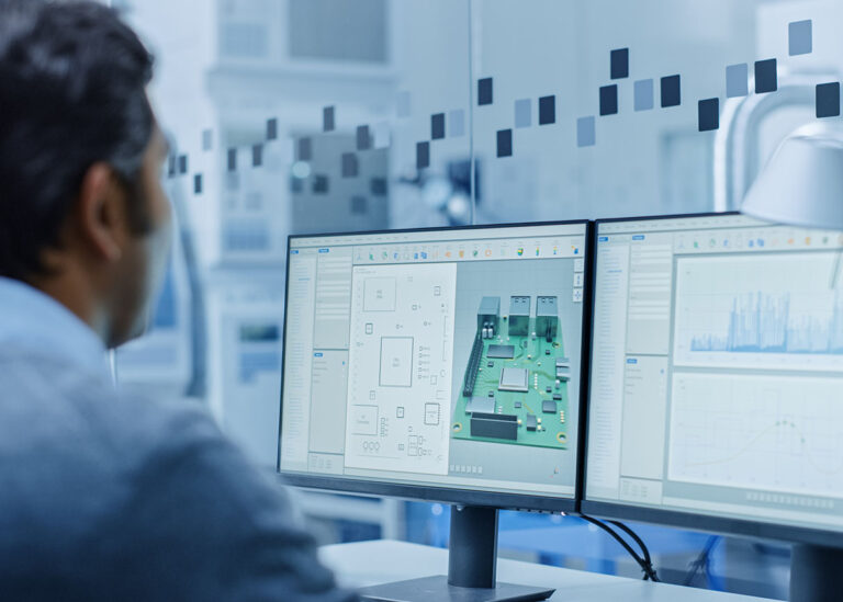werken in de elektrotechniek cad ontwerp op computerscherm